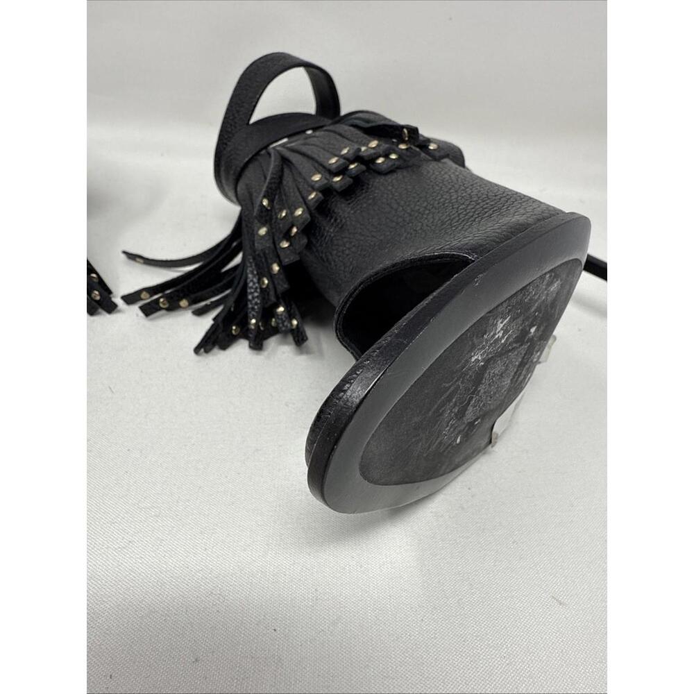 New Burberry Leather Fringe Peep Toe Bootie Size 40 US 9.5 - Picture 13 of 16